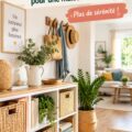 Photo d'un salon accueillant avec un rangement bien organisé