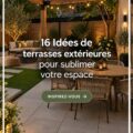 Terrasse moderne et accueillante avec des plantes et des meubles confortables.