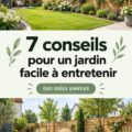 Un jardin beau et facile à entretenir avec des plantes diverses.