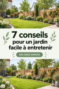 Un jardin beau et facile à entretenir avec des plantes diverses.