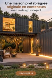 Maison en conteneurs au design espagnol alliant modernité et accessibilité.
