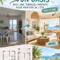 Transformation d'une maison de plage en un espace accueillant avec terrasse