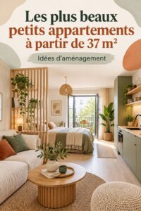 Mini-appartement moderne avec décoration chaleureuse et optimisée.