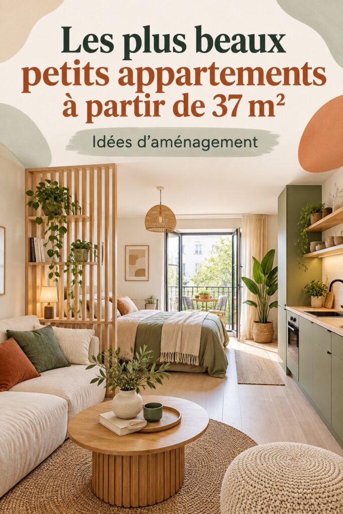 Mini-appartement moderne avec décoration chaleureuse et optimisée.