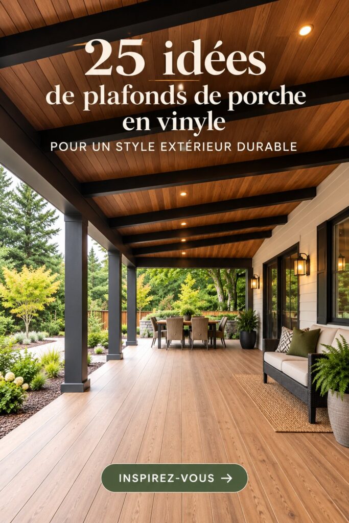 Plafond en vinyle au style moderne et élégant dans un porche