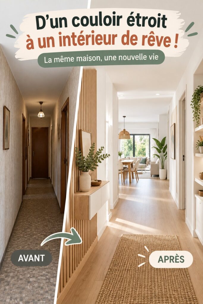 Appartement ancien rénové avec un couloir ouvert et moderne
