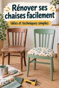 Chaises rénovées avec des tissus colorés et des motifs créatifs, apportant chaleur et accessibilité