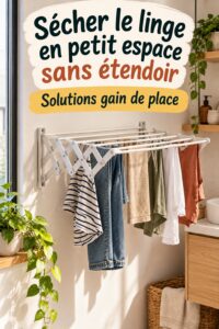 Espace de séchage élégant dans un petit appartement avec des supports modernes.