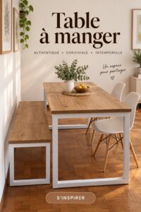 Table à manger décorée avec des éléments chaleureux et inclusifs