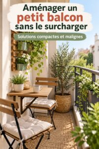 Petite terrasse aménagée avec des meubles légers et des plantes
