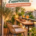 Un balcon d'appartement transformé en bar sympathique avec des chaises et une petite table.
