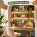 Un bureau à domicile décoré avec goût, inspirant et fonctionnel.