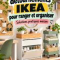 Exemple de détournements IKEA pour le rangement dans une cuisine moderne.