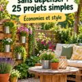 Jardin fleuri et décoré pour un extérieur accueillant sans se ruiner.
