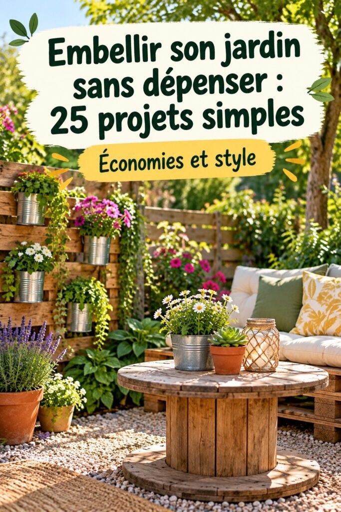 Jardin fleuri et décoré pour un extérieur accueillant sans se ruiner.