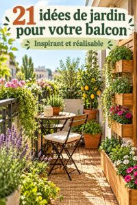 Un balcon décoré avec des plantes et des accessoires de jardin