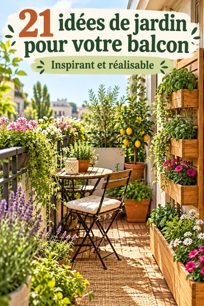 Un balcon décoré avec des plantes et des accessoires de jardin