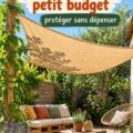 Un jardin élégant avec une solution d'ombrage DIY à petit prix.